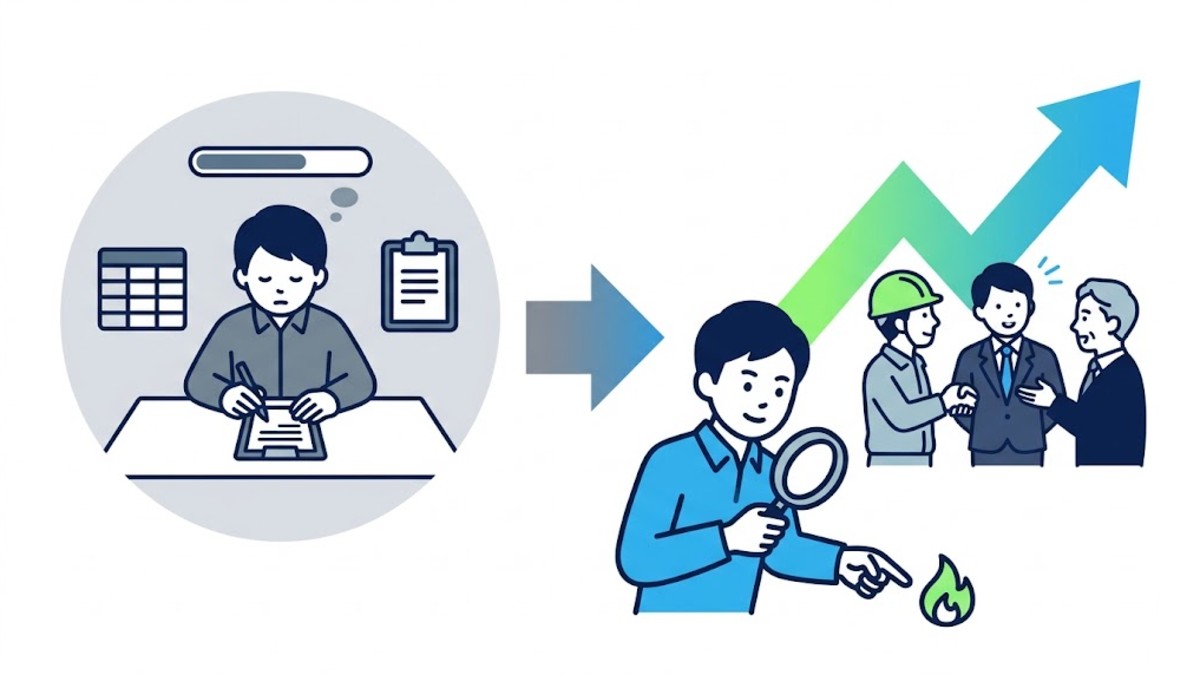 管理表をまとめるだけのPMOと、困りごとを先回りして見つけてプロジェクトを前に進めるPMOの違いを表した図解